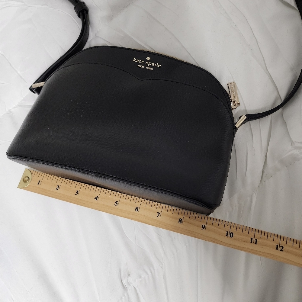 Kate Spade Payton Dome Saffiano Leather Crossbody Purse in Black - Picture 10 of 11